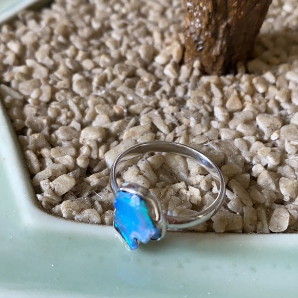 Vintage 925 rough Ethiopian opal ring - Picture 2 of 6